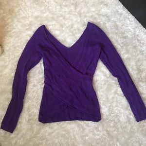 Purple Criss Cross Guess Sweater S NWT